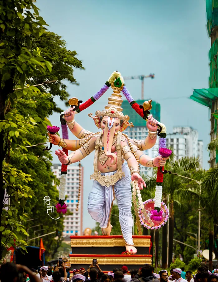 The 2025 murti, Operation Sindoor theme, during aagman